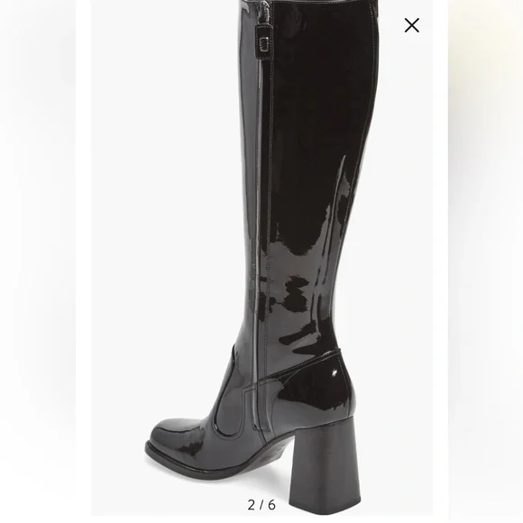 NWT Marc Jacobs Maryna Tall Black Heeled Boots with Glossy Patent Leathe… - Picture 4 of 17